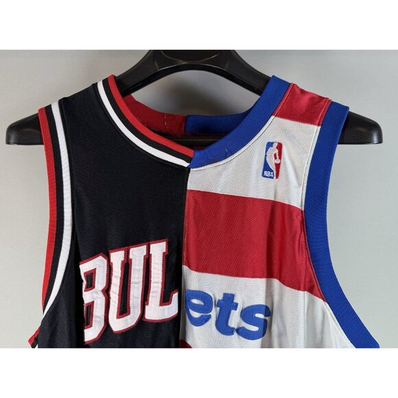 Mitchell And Ness Hardwood MICHAEL JORDAN Bulls/Bullets 23 Split Jersey SZ XL - Picture 2 of 12